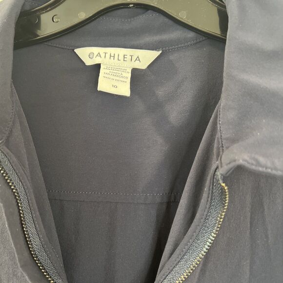 Athleta Brooklyn Heights Wide Leg Jumpsuit Navy Blue Size 10 Romper Sleeveless - Picture 3 of 8